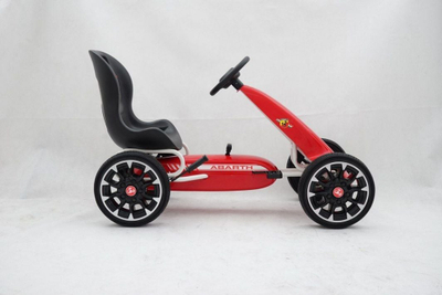 Gokart me pedale Abarth Red Ramiz, për fëmijë 3-8 vjeç, ngarkesa 25kg, i kuq