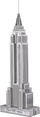 Puzzle 3D metalik Piececool Empire State Building, model koleksionues, 15 cm, ngjyrë argjendi