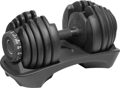 Хантерл со рачка REBEL ACTIVE, 24 kg, прилагодлив, од сиво леано железо, црна боја