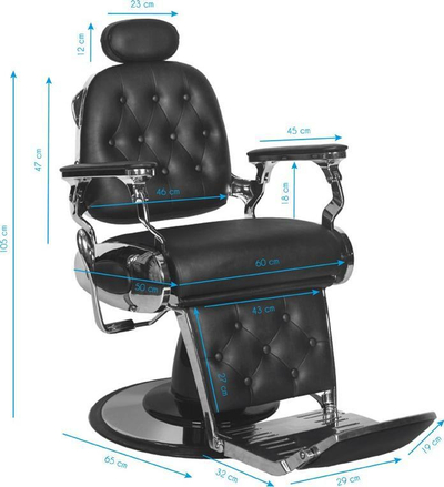 Karrige berberi Gabbiano Francis, ergonomike, e zezë