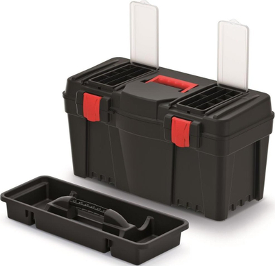 Kuti plastike veglash CALIBER 597x285x320 mm, organizuese, e zezë