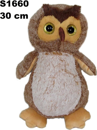 Lodër pelushi bufkë Sun-Day Plush Toy Owl 164308, 30cm, shumëngjyrëshe