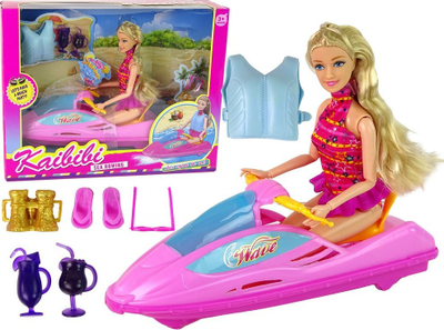 Set lodrash Leantoys Doll Motorboat, varkë me motor, plastike, rozë