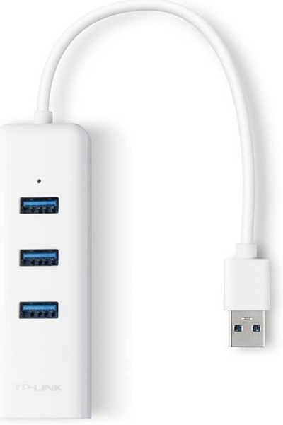 Hub USB TP-Link UE330, 3 porta USB 3.0, adaptor Gigabit Ethernet, i bardhë