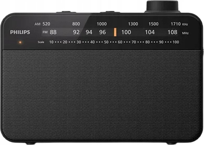 Radio portabël Philips TAR2509-10, FM AM, me bokës 3.5", e zezë