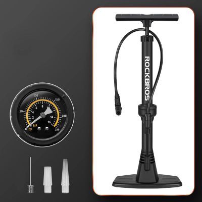 Pompe biçiklete Rockbros 42510001001, për në dysheme, 160 PSI, e zezë
