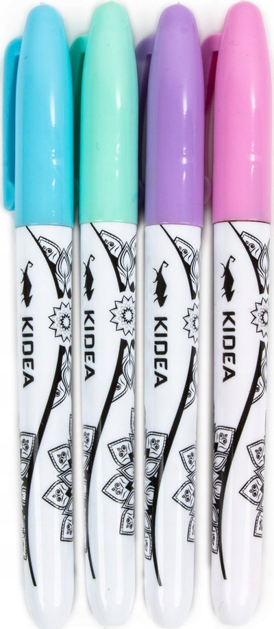 Set kreativ për vitrazhe Kidea Derform Zest Kreat Witraz Wrozki, 3 fletë motive, 4 pisaka me ngjyra