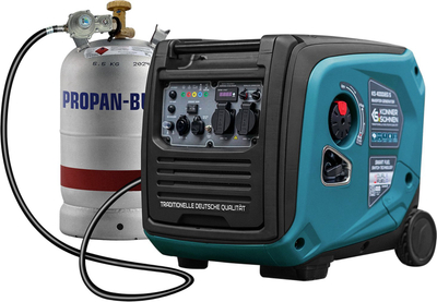 Gjenerator inverter portativ Könner &amp; Söhnen KS 4000iEGS, 4 kW, me gaz (LPG) dhe benzinë, jeshil