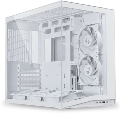 Kutia PC Lian Li O11 Dynamic Mini V2 Flow, mid tower kompakt, dy dhomëshe, e bardhë