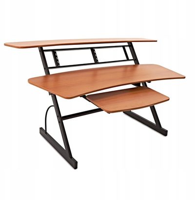 Tavolinë studio DNA SD1, raft 2x4U, raft tastiere tërheqës, 100 cm, e zezë