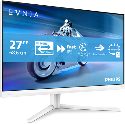 Монитор Philips Evnia 5000 27", 4K UHD, LCD, бел