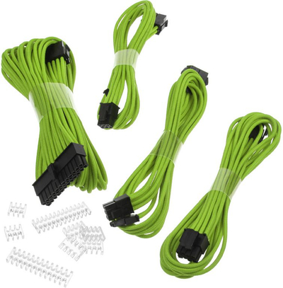 Set kabllo Phanteks, 0.5 m, 4 copë, të gjelbra
