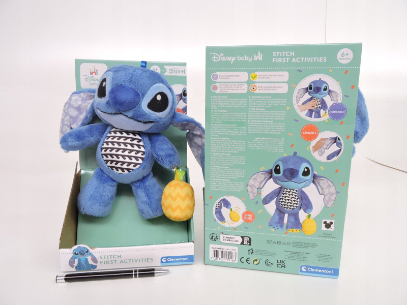 Lodër pelushi Clementoni Lilo Baby Stitch Disney, lodër karroce, shumëngjyrëshe