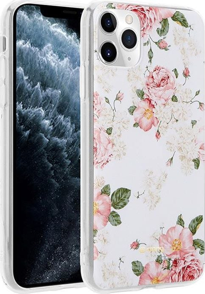 Mbajtëse telefoni Crong Flower Case për iPhone 11 Pro, motiv lulesh, e tejdukshme