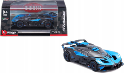 Model veture diecast Bburago Bugatti Bolide B18-38306, shkalla 1:43, metal dhe plastikë, blu e zezë