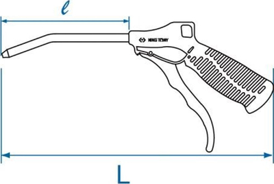 Pistoletë ajri pneumatike 650 x 500 mm, për kompresor, materiale çelik dhe najlon