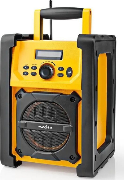 Radio pune Nedis RDFM3100YW, FM Bluetooth, 5W, e verdhë e zezë