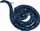 Lodër pelushi Dubi Coiled Snake 30962, gjarpër 150 cm, blu me motive të zeza