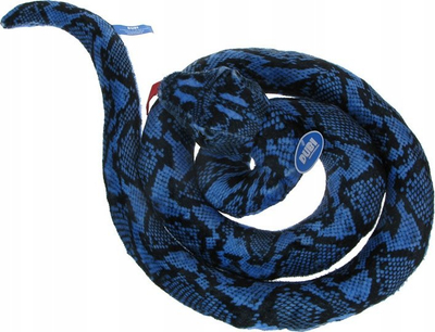 Lodër pelushi Dubi Coiled Snake 30962, gjarpër 150 cm, blu me motive të zeza