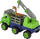 Set lodër kamion vinç Leantoys Dinosaur, me dinosaur, me kaçavidë, jeshil blu