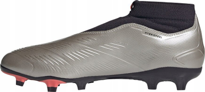 Këpucë futbolli adidas Predator League LL FG IF6331, për bar natyral, pa lidhëse, argjendi me të zezë
