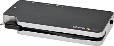 Adapter USB C StarTech.com, multiport, HDMI 4K, VGA, rrjet me kabëll, USB 10Gbps, gri