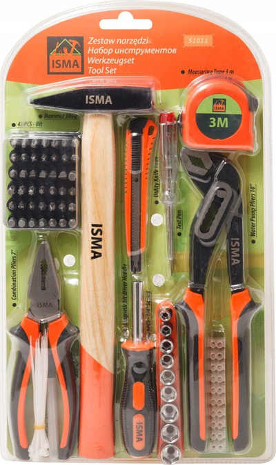 Set veglash Isma Tool Set Kit, 101 pjesë, çelik krom vanadium, me kuti plastike