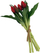 Buqetë lulesh artificiale Saska Gift and Decor, tulipanë të kuq, 5 copë, silikon PU 28 cm