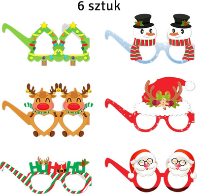 Syze letre festive BQ89, set 6 copë, motive Krishtlindjesh, shumëngjyrëshe