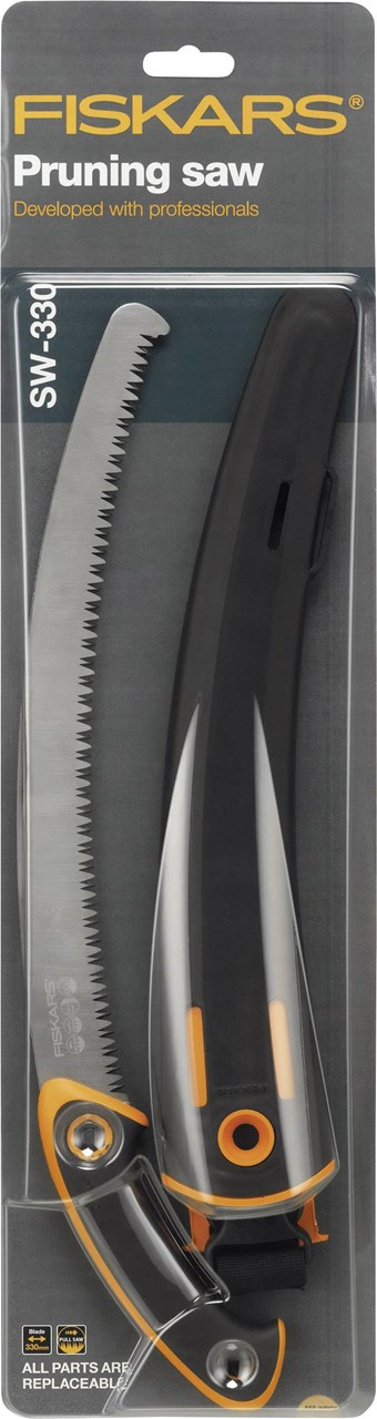 Sharrë Fiskars SW 330,  për degë, zezë/ portokalli