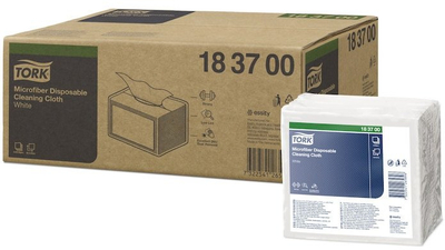 Lecka mikrofibër TORK 183700, të disponueshme, të bardha me printim blu