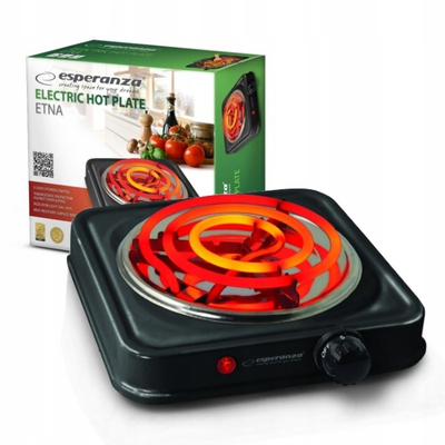 Pllakë elektrike portative Esperanza ETNA EKH012K, 1000W, 15.5cm, e zezë