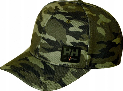 Kapele Helly Hansen Workwear Camo Ball Cap, 100% pambuk, me snapback, kamuflazh jeshil