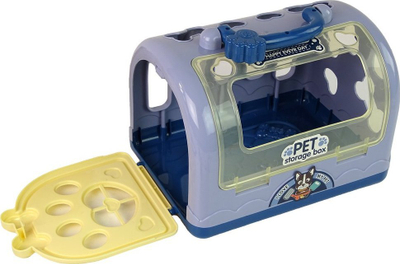 Set lodrash veterineri Leantoys Dog Care, qen plushez interaktiv, kafaz për ta çu, blu