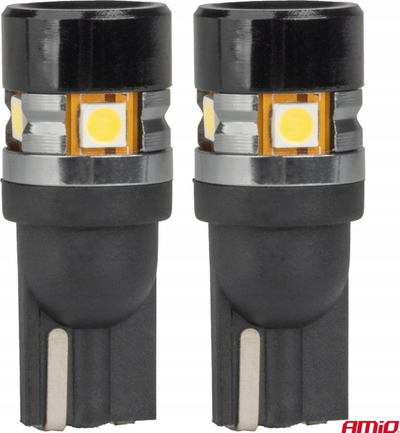 Llampë LED CANBUS Amio 04239 T10 W5W, 5 SMD 3030, 12V 24V, e bardhë