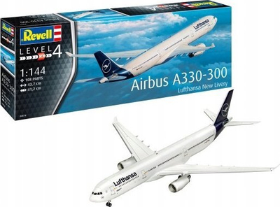 Model avioni plastik Revell Airbus A330 300 Lufthansa New Livery, shkalla 1:144