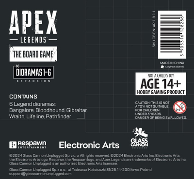 Ekspansion Bordi Apex Legends Dioramas 1-6, set diorama plastike, aksesor për lojën bazë, shumëngjyrëshe