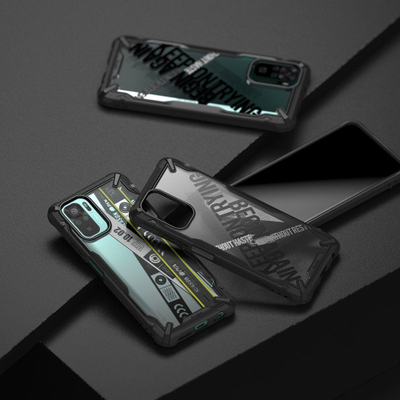 Kapak telefoni Ringke Fusion X për Xiaomi Redmi Note 10 10S, mbrojtës i fortë, shpina transparente, i zi
