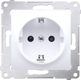 Prizë Schuko Simon 54, quick connectors, me tokëzim, e bardhë