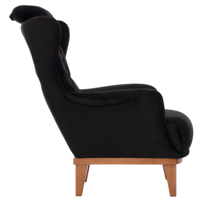 Fotel bergere Bennington Velvet HM9313.01, 75x100x100 cm, kadife, e zezë