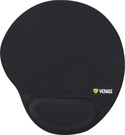 Mousepad ergonomik Yenkee YPM 4000BK, me mbështetëse xheli, kundër rrëshqitjes, i zi