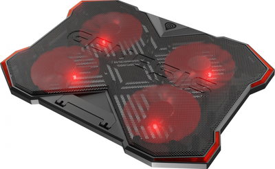 Bazë ftohëse për laptop Genesis OXID 260 NHG-2075, 17.3", 4 ventilatorë, me drita të kuqe