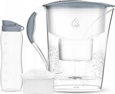 Set filtër uji Dafi Luna Steel, ibrik 3.3L, fishek Unimax, shishe plastike