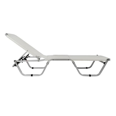 Shezllon profesional alumini, 195×53–60×30 cm (HM5071.03), bardhë