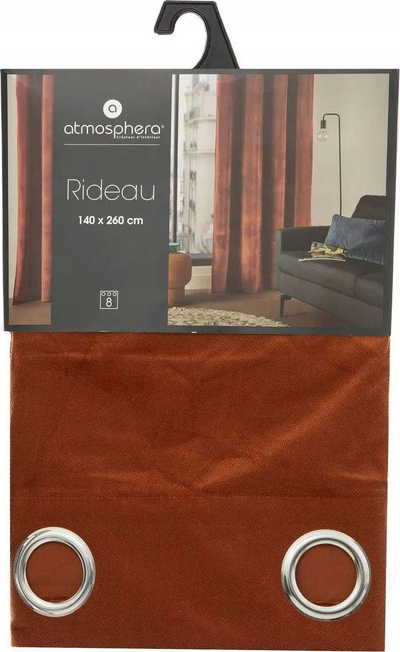 Perde Atmosphera MATTE LILOU, 140 x 260 cm, poliester, portokalli mat