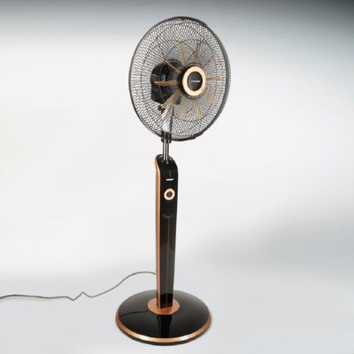Ventilator në këmbë Tiross TS921, metalik, me pult, i zi me ari