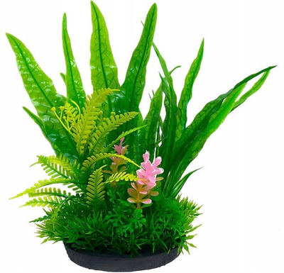 Bimë artificiale për akuarium Aqua Natura, 18 cm, plastikë, jeshile me rozë