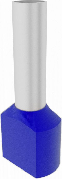 Kufizë kabllo e dyfishtë e izoluar, 2x2.5mm², set 100 copë, blu