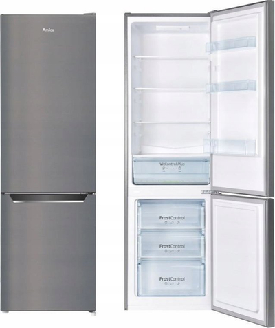 Frigorifer kombin Amica FK2525.4UNTX, 263L, klasë energjie E, inoks
