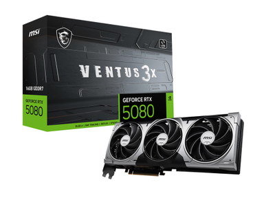 Kartë grafike MSI GeForce RTX 5080 Ventus 3X, 16GB GDDR7, PCIe 5.0